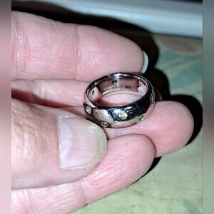 Silver Ring with Gem Accents
